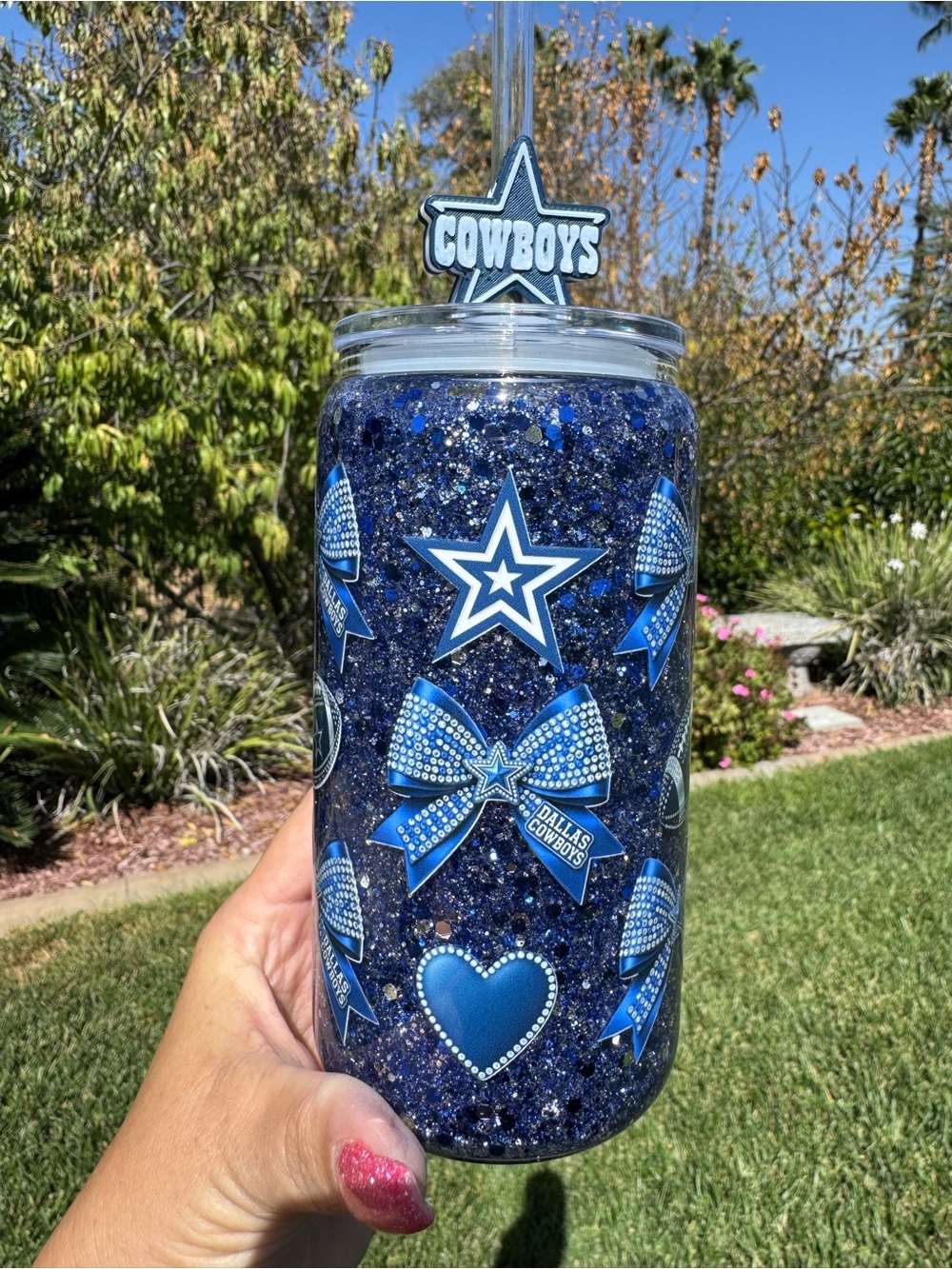 Dallas Cowboys snow globe tumbler 16oz